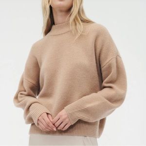 Naadam Super Luxe Cashmere Mockneck Camel colored Sweater